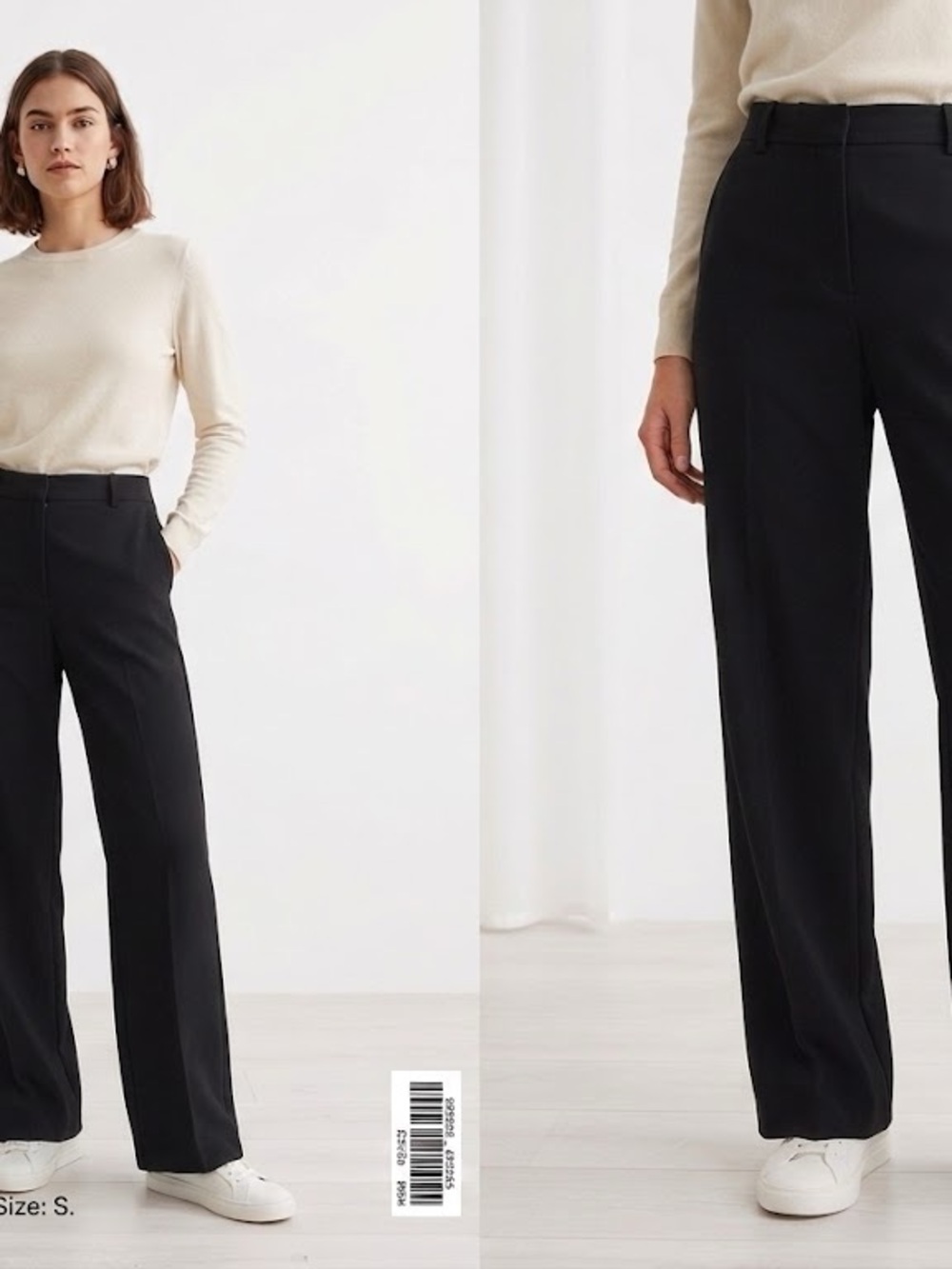 H&M Black Wide-Leg Trousers for Women